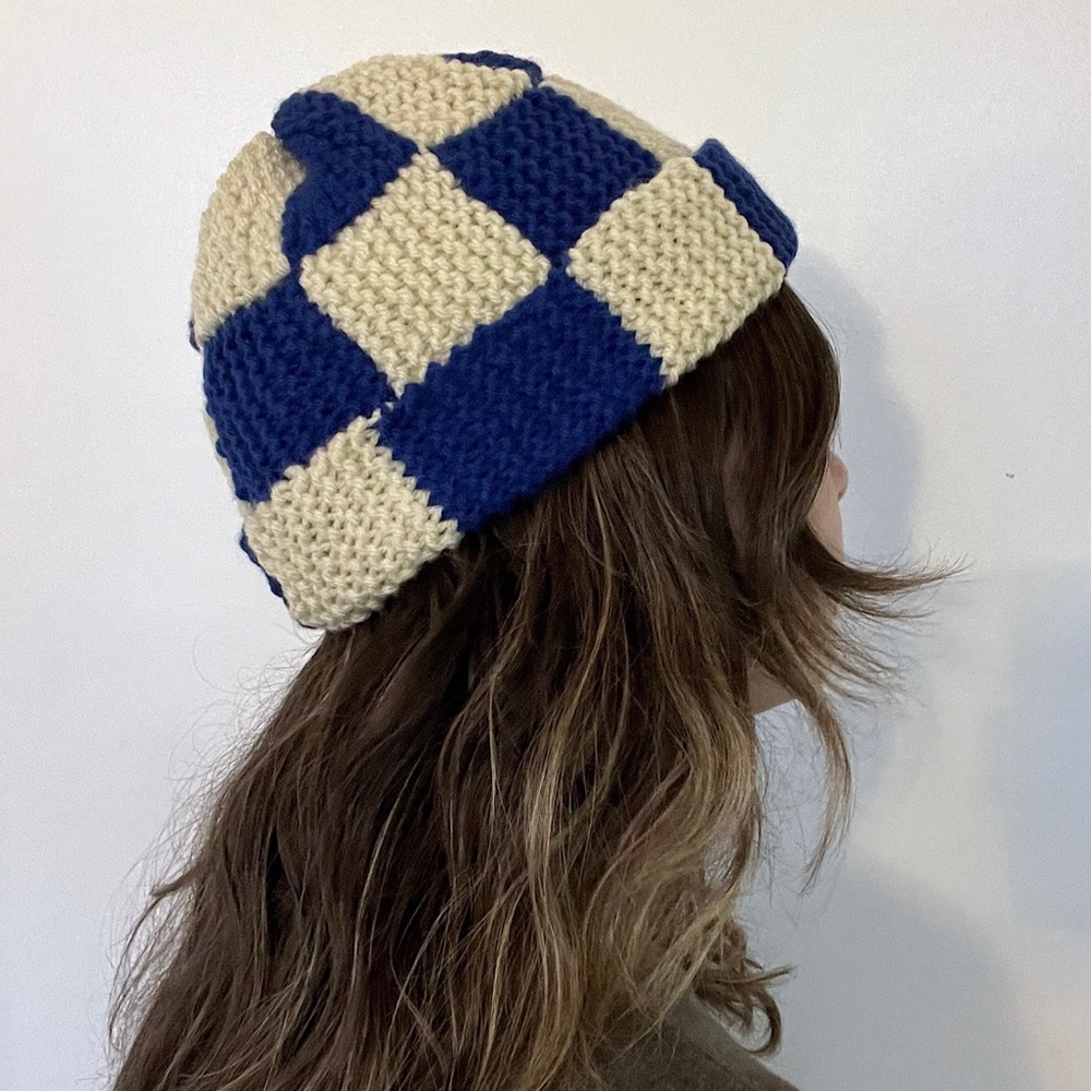 Knitted checkered Beanies